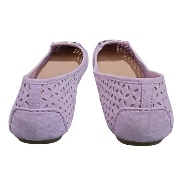 Christian Siriano Size 11 Flats Womens Lavender Laser-Cut Silver Buckle Detail - Picture 6 of 8